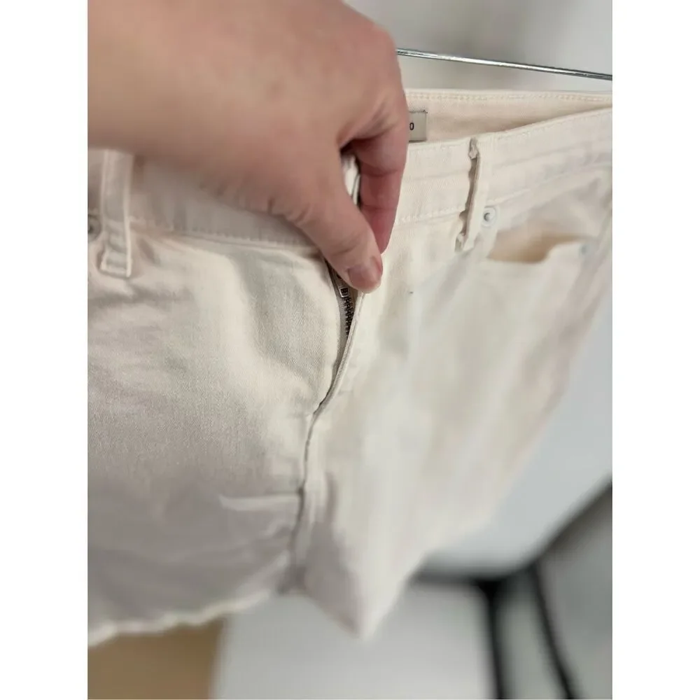 Vineyard Vines White Denim Raw Hem Mini Skirt Size 10